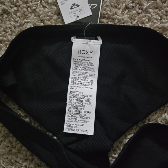 NWT Women's Roxy Pro The Snap Turn Cheeky Bikini Swim Bottom Black - S - Picture 7 of 7